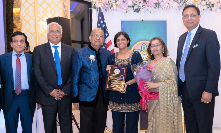 Dr Leela Raju, also an ophthalmologist, accepted the award last year from AIA (Association of Indians in America), NY chapter, on behalf of her father. She is fully invested in his work.